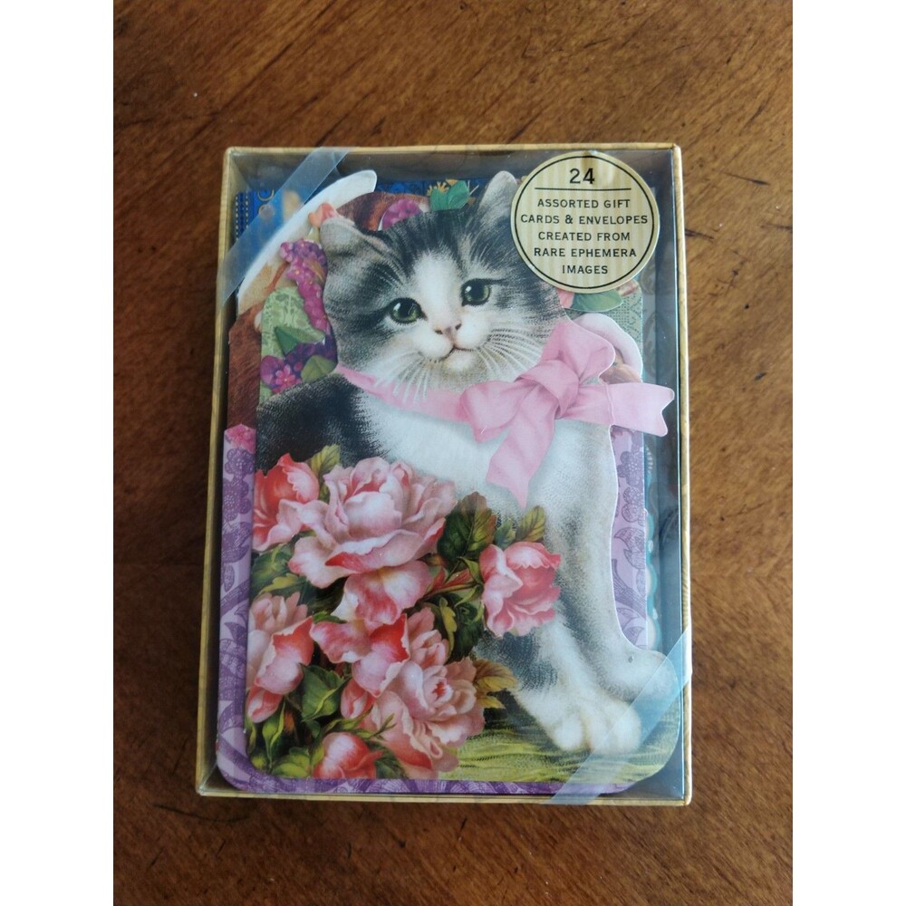 Punch Studio 24 Assorted Gift Cards & Envelopes Cats and More Sealed